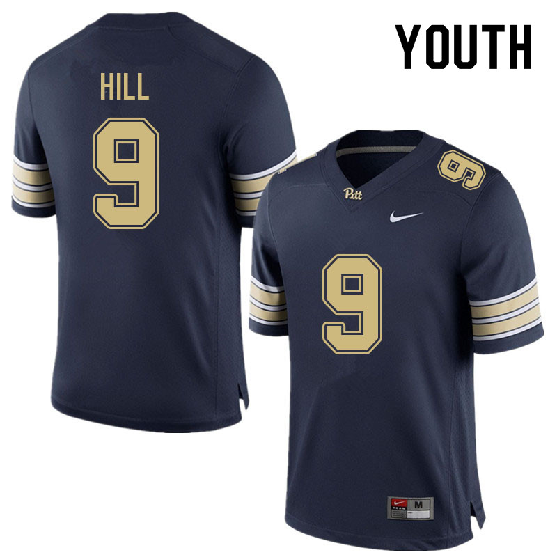 Youth #9 Brandon Hill Pitt Panthers College Football Jerseys Sale-Navy